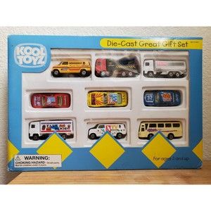 VTG Diecast 1999 Kool Toyz Gift Set Exon TV Van Fast Truck Bus Car NOS N…